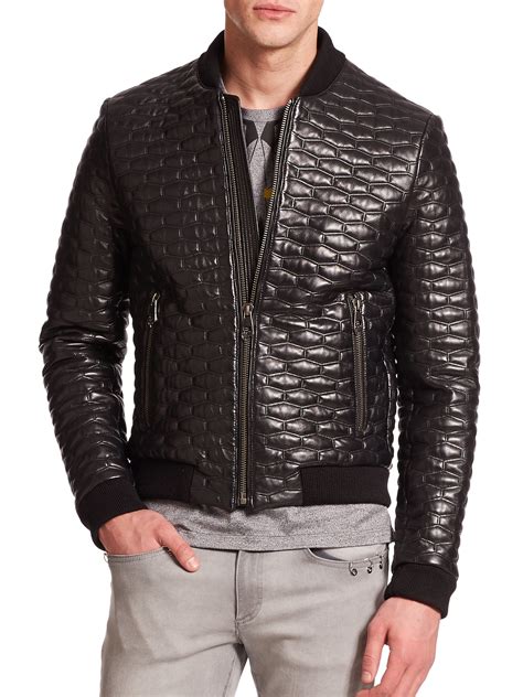 versace men jacket|versace leather jacket men's.